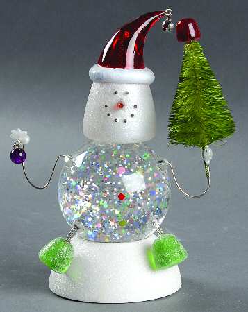 Department 56 Christmas Figurines Snowman W/ Tree-Snowglobe - Boxed