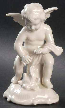 Four Seasons Cherubs Winter-Fire With Drape Over Arm - No Box