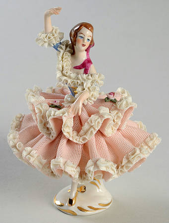 Dresden Figurines Lady Dancer-One Hand Up - No Box