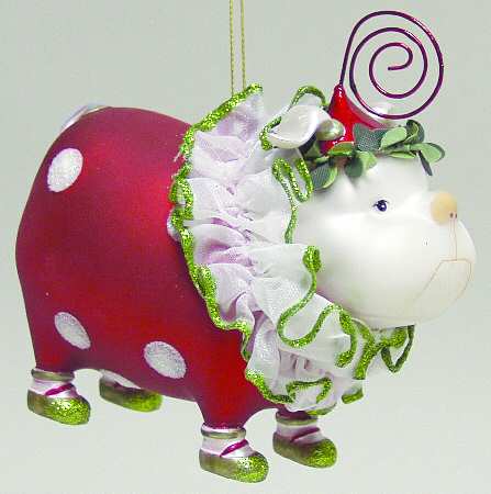 Kringles Blown Glass Ornaments Bull Dog Ornament - Boxed