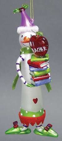 Blown Glass Ornaments Number 1 Teacher Ornament - Boxed
