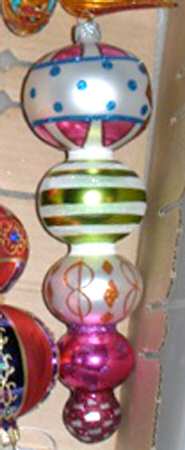 Blown Glass Ornaments Polka Dots & Stripes - No Box