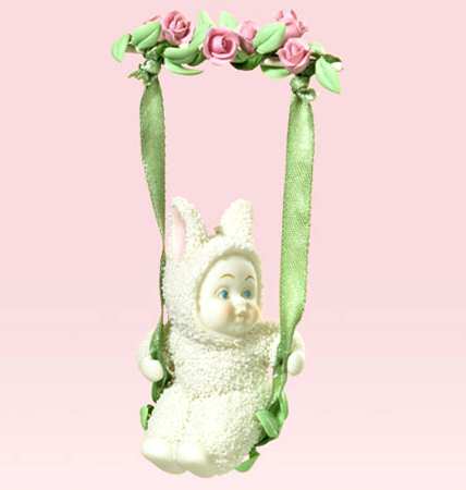 Snowbunnies Mini Ornament Tree Swing Into Spring - Boxed