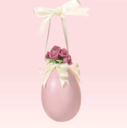 Snowbunnies Mini Ornament Tree Blossoms & Bows Pink Egg - Boxed