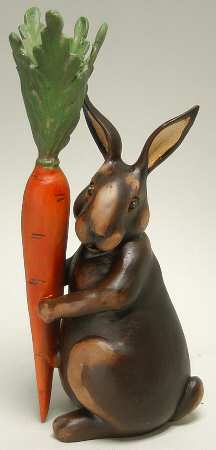 Woodland Spring Rabbit W/ Carrot Taper Holder - No Box