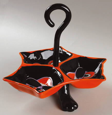Glitterville Halloween Divided Cat Dish - Boxed
