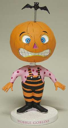 Glitterville Halloween Pumpkin Wobble Goblin - Boxed
