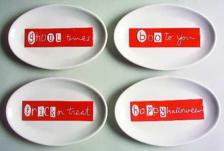 Glitterville Halloween Halloween Plates Set Of 4 - No Box
