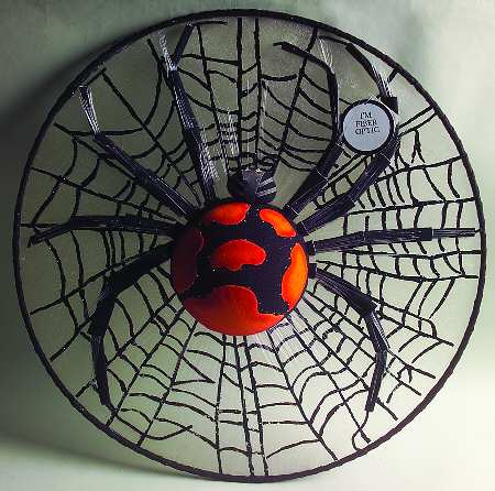 Glitterville Halloween Fiber Optic Spider On Web - No Box