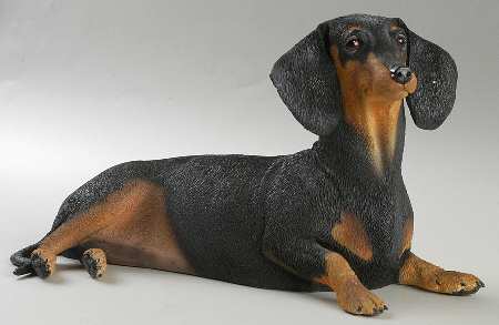 Danbury Mint Figurine Dainty Dachshund - With Box