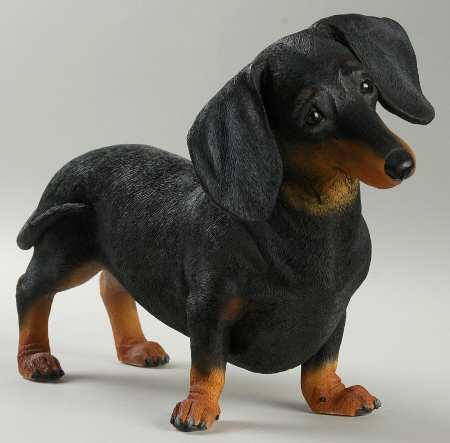 Danbury Mint Figurine Devoted Dachshund - Boxed