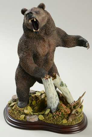 Danbury Mint Figurine Grizzly Bear-Fierce Challenge - Boxed