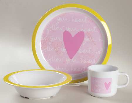 Messages From the Heart Follow Your Heart Melamine Baby Set - Boxed