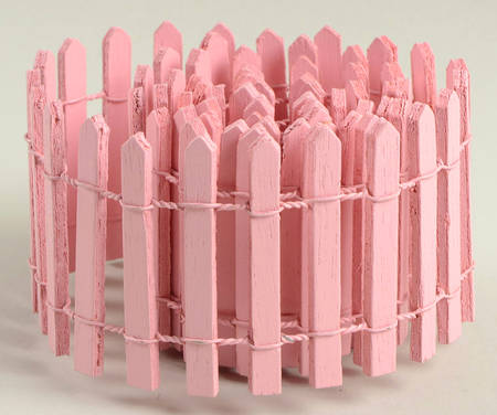 Snow Village Easter Wooden Spring Fence-Pink - Boxed
