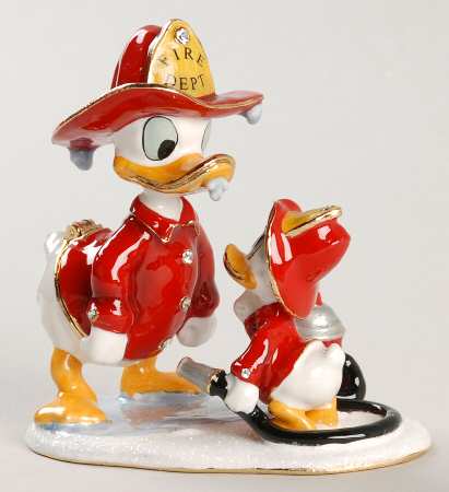Disney Bejeweled Boxes Fireman Donald With Huey - Boxed