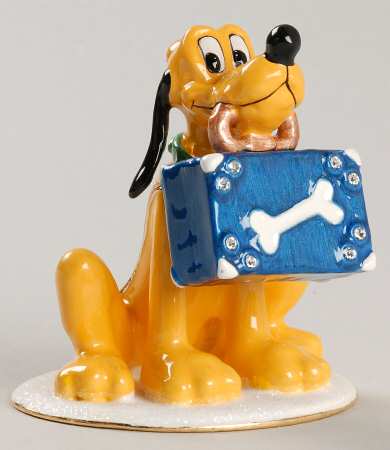 Disney Bejeweled Boxes Pluto With Suitcase - Boxed