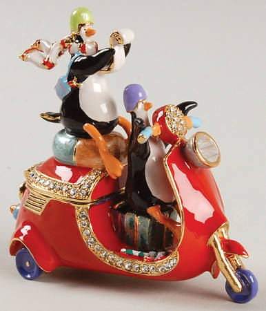 Christmas Bejeweled Boxes Christmas Eve Penguin - Boxed
