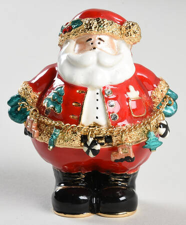 Christmas Bejeweled Boxes Santa - Boxed