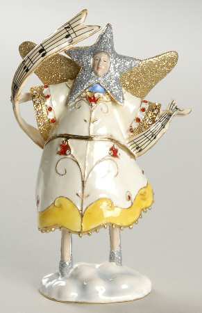Christmas Bejeweled Boxes Krinkles Silent Night Fairy-White - Boxed
