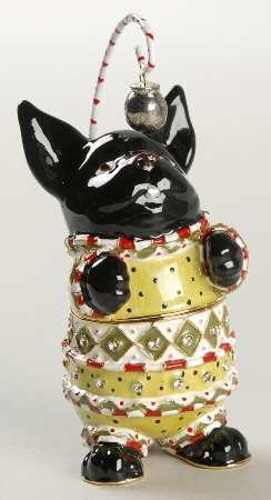 Christmas Bejeweled Boxes Krinkles Bulldog Girl - Boxed