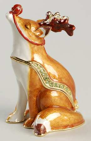 Christmas Bejeweled Boxes Woodland Animal-Fox - Boxed