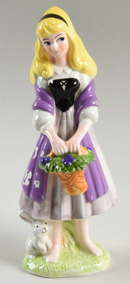 Disney Figurines Aurora W/Flower Basket & Bunny - No Box