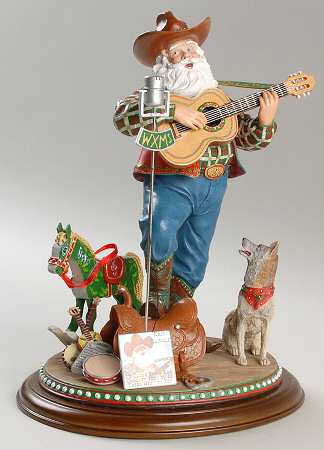 Christmas Figurines Country Music Santa - Boxed