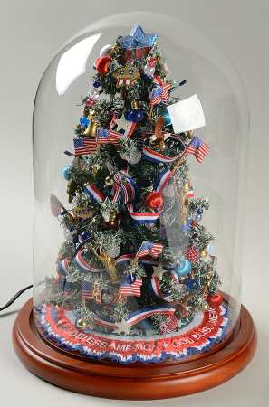 Christmas Figurines God Bless America Christmas Tree - Boxed