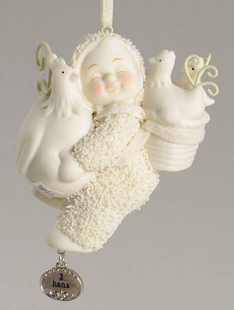 Twelve Days of Christmas-Snowbabies Three French Hens - Boxed