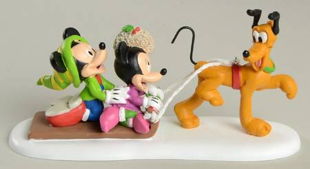 Mickey's Merry Christmas Village Pluto's Toboggan Ride - Boxed