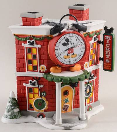 Mickey's Merry Christmas Village Mickey's Alarm Clock Shop - Boxed