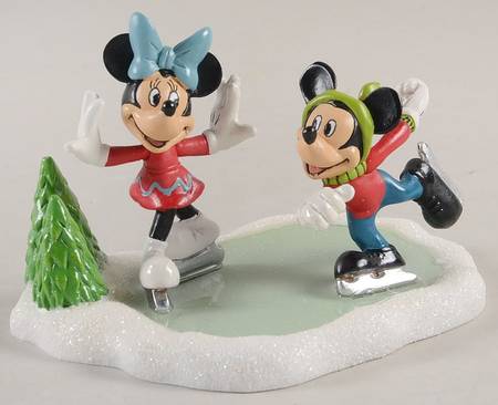 Mickey's Merry Christmas Village Mickey & Minnie Go Skating - Boxed