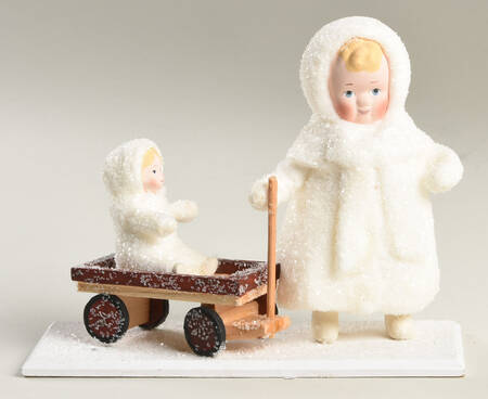 Snow Angels Angel Pulling Wagon W/ Baby - Boxed