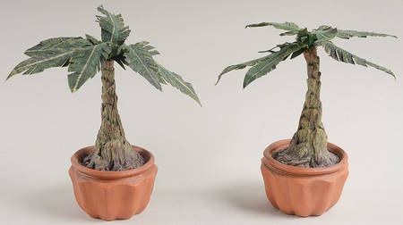 Neapolitan Nativity Potted Palms - Set Of 2 - Boxed