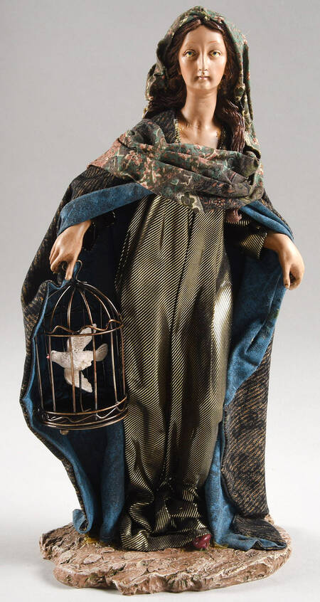 Neapolitan Nativity Woman With Birdcage - Boxed