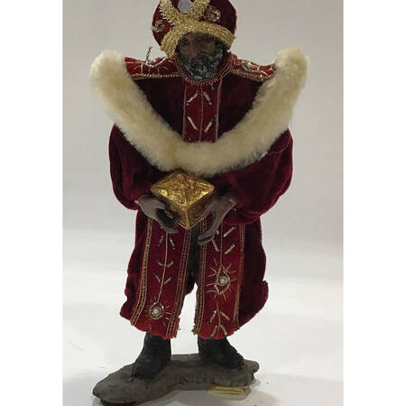 Neapolitan Nativity King Standing W/ Gold - No Box 49b