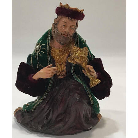 Neapolitan Nativity King Kneeling W/ Frankincense - No Box 49a