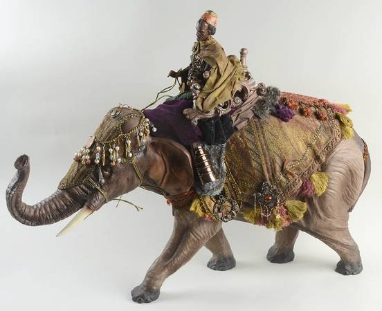 Neapolitan Nativity Wiseman On Elephant - Boxed
