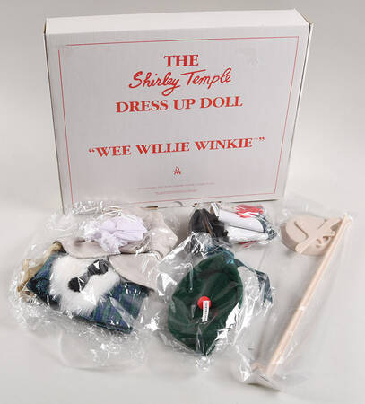 Shirley Temple Dress Up Doll Wee Willie Winkle-Tan/Blue,Fur - Boxed