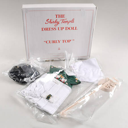 Shirley Temple Dress Up Doll Curly Top-Green Duck Dress/Wardrobe - Boxed