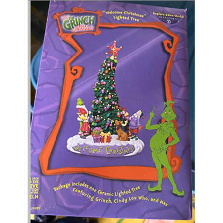 How the Grinch Stole Christmas Figurines Welcome Christmas-Lighted Tree - Boxed