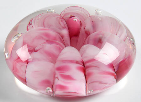 Monte Dunlavy Paperweights Pink And White - No Box