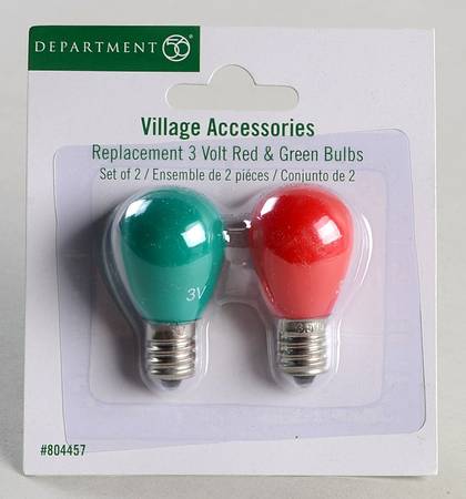 General Village Electrical Replacement 3 Volt Red & Green Bulbs - With Box Bx79a