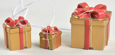 General Village Electrical Lit Festive Gift Box Set Of 3 - Boxed
