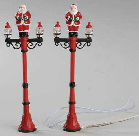 General Village Electrical Santa Street Lights-Set Of 2 - Boxed