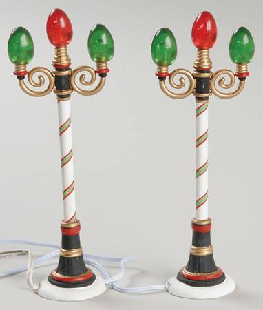 General Village Electrical Holiday Street Lamps-Set Of 2 - Boxed