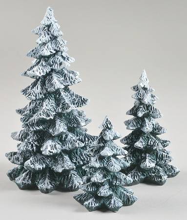 General Village Tree Accessories Evergreen Trees-Set Of 3 - Boxed