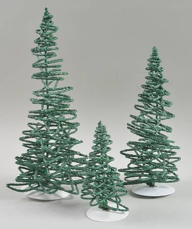 General Village Tree Accessories Frosted Zig-Zag Tree-Green - Boxed