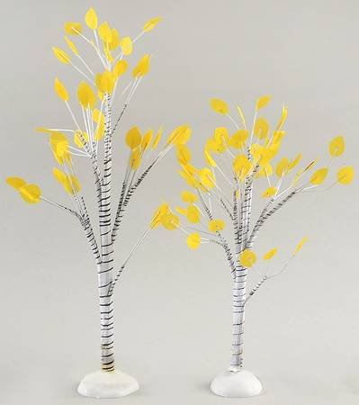 Harvest Collection Accessories Village Autumn Aspen Trees - Boxed
