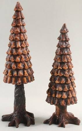General Village Tree Accessories Pine Cone Trees-Set Of 2 - Boxed